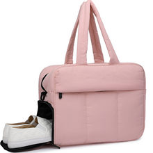 Load image into Gallery viewer, Puffer Duffle Bag with Quilted Polyester Shell and Dual Top Handles