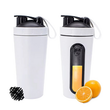 Load image into Gallery viewer, Stainless Steel 24oz Sports Shaker Bottle with Measurement Scale for Gym and Outdoor Fitness