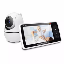 Load image into Gallery viewer, Video Baby Monitor with 5 Inch Screen, Camera, Audio and Temperature Sensor