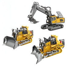 Load image into Gallery viewer, Remote Controlled Bulldozer and Excavator Set for Kids, Robust Construction Vehicles