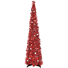 Load image into Gallery viewer, Collapsible Sequin Tinsel Christmas Tree 5 ft Reusable Artificial Holiday Decoration