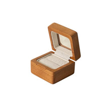 Load image into Gallery viewer, Natural Solid Wood Ring Box With Clear Window Lid