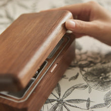 Load image into Gallery viewer, Walnut Velvet Jewelry Box Double Layer Organizer