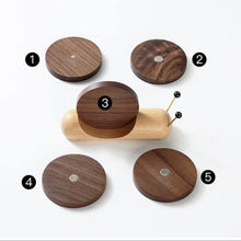 Load image into Gallery viewer, Snail Solid Wood Drink Coasters Made from Walnut and Wenge