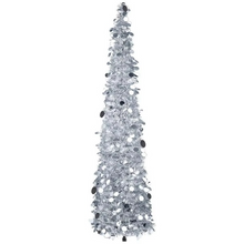 Load image into Gallery viewer, Collapsible Sequin Tinsel Christmas Tree 5 ft Reusable Artificial Holiday Decoration