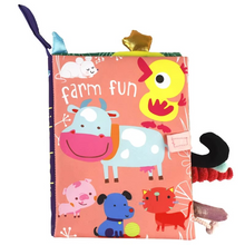 Load image into Gallery viewer, Soft Baby Cloth Book with Animal Tails and Sound Paper for Early Learning and Play