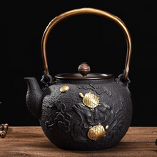 Load image into Gallery viewer, Japanese Cast Iron Teapot Set, 44 fl oz Authentic Tetsubin Tea Kettle