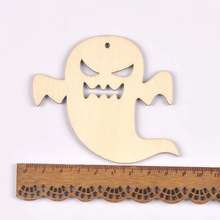 Load image into Gallery viewer, Halloween Wooden Pendant Slices for DIY Crafts and Party Decor, Natural Wood Discs 2.3–4 in, Set of 10