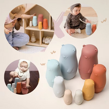 Load image into Gallery viewer, Silicone Stacking Nesting Dolls Montessori Toy for Babies and Toddlers