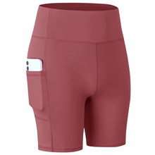 Load image into Gallery viewer, Women's High Waist Yoga Shorts with Pocket