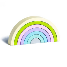 Load image into Gallery viewer, Montessori Rainbow Arch Bridge Wooden Building Blocks for Kids