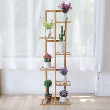 Load image into Gallery viewer, Bamboo Plant Stand Rack, 5 and 6 Tier Indoor Outdoor Flower Pot Holder Shelf