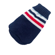 Load image into Gallery viewer, Dog Knit Sweater with Festive Holiday Pattern and Ribbed Neck Opening