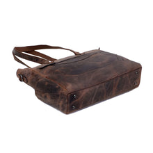 Load image into Gallery viewer, Buffalo Leather Tote Bag Vintage Brown