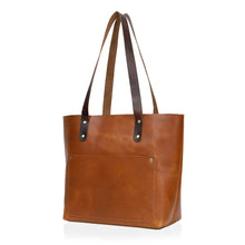 Load image into Gallery viewer, Buffalo Leather Tote Bag, Tan Bella Handcrafted Medium