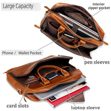 Load image into Gallery viewer, Austin Laptop Leather Briefcase, Buffalo Leather, Tan