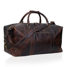 Load image into Gallery viewer, French Leather Duffel Bag Combo, Genuine Top Grain Leather Travel Bag