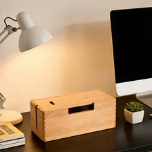 Load image into Gallery viewer, Black Walnut Power Strip Cable Organizer Box