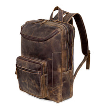 Load image into Gallery viewer, Vintage Leather Travel Backpack, Full Grain Buffalo Leather