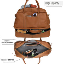 Load image into Gallery viewer, Women Leather Duffel Bag, Full Grain Buffalo Leather Tan