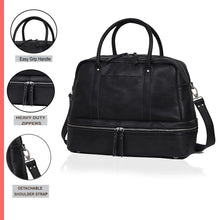 Load image into Gallery viewer, Leather Duffle Bag Full Grain Buffalo Leather Black