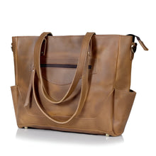 Load image into Gallery viewer, Buffalo Leather Tote Bag Vintage Brown