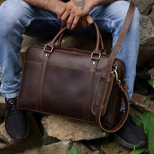 Load image into Gallery viewer, Buffalo Leather Briefcase Laptop Bag 16 Inch