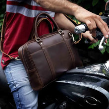 Load image into Gallery viewer, Buffalo Leather Briefcase Laptop Bag 16 Inch