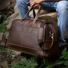 Load image into Gallery viewer, Leather Weekend Duffle Bag Full Grain Buffalo Leather