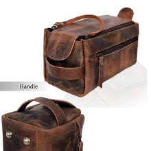Load image into Gallery viewer, Wyoming Leather Toiletry Dopp Kit, Full Grain Buffalo Leather Travel Organizer
