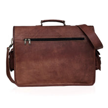 Load image into Gallery viewer, Potter Leather Messenger Laptop Bag, Handcrafted Canvas Lined