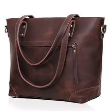 Load image into Gallery viewer, Portland Buffalo Leather Tote Bag, Brown Full Grain