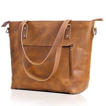 Load image into Gallery viewer, Portland Buffalo Leather Tote Bag, Brown Full Grain