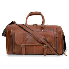 Load image into Gallery viewer, Mars Leather Duffel Bag for Men, Buffalo Leather Tan Travel Bag