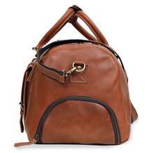 Load image into Gallery viewer, Mars Leather Duffel Bag for Men, Buffalo Leather Tan Travel Bag