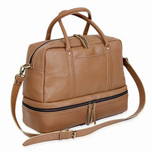 Load image into Gallery viewer, Women Leather Duffel Bag, Full Grain Buffalo Leather Tan