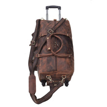 Load image into Gallery viewer, Wheely Leather Duffle Bag With Wheels