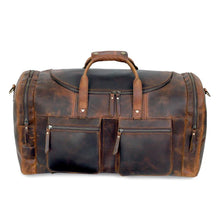 Load image into Gallery viewer, Vintage Voyager Leather Duffle Bag Full Grain Buffalo Leather
