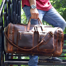 Load image into Gallery viewer, Vintage Voyager Leather Duffle Bag Full Grain Buffalo Leather