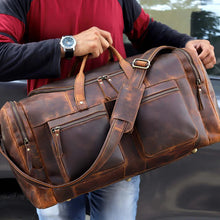 Load image into Gallery viewer, Vintage Voyager Leather Duffle Bag Full Grain Buffalo Leather
