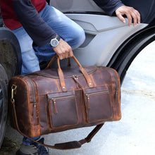 Load image into Gallery viewer, Vintage Voyager Leather Duffle Bag Full Grain Buffalo Leather