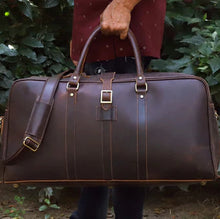 Load image into Gallery viewer, Leather Travel Duffel Bag Full Grain Buffalo Leather