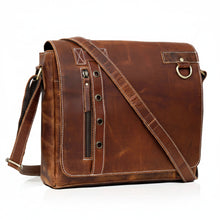 Load image into Gallery viewer, Jupiter Leather Messenger Bag, Full Grain Buffalo Leather Laptop Satchel
