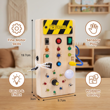 Load image into Gallery viewer, Wooden Activity Board with Multiple Switches and LED Lights for Toddlers