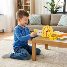 Load image into Gallery viewer, Interactive Learning Clock for Kids with Movable Hands, Time Cards, and Dice