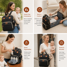 Load image into Gallery viewer, 3 in 1 Travel Diaper Backpack with Foldable Baby Bed in Eight Colors
