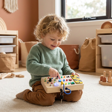 Load image into Gallery viewer, Wooden Activity Board with Multiple Switches and LED Lights for Toddlers