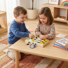 Load image into Gallery viewer, Wooden Activity Board with Multiple Switches and LED Lights for Toddlers