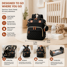 Load image into Gallery viewer, 3 in 1 Travel Diaper Backpack with Foldable Baby Bed in Eight Colors