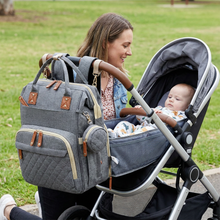 Load image into Gallery viewer, 3 in 1 Travel Diaper Backpack with Foldable Baby Bed in Eight Colors